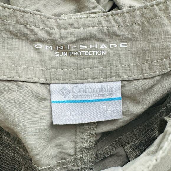 Columbia Khaki Cargo Shorts Omni Shade Sun Protection Men’s Size 36 - Picture 6 of 8